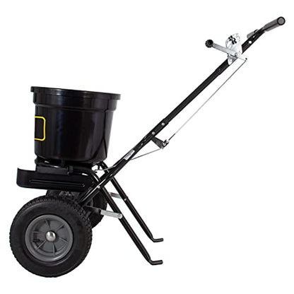 Brinly P20-500BHDF-A Push Spreader with Side Deflector Kit and Hopper Grate, 50 lb. Capacity - Flat Black - color: Flat Black