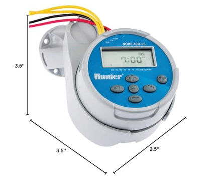 Hunter NODE-100 Battery Sprinkler Timer, 1 Zone Controller with Solenoid