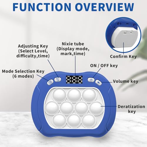Intoypad Quick Push Pop Game Light Up Fidget Toy for Kids Blue - style: Blue