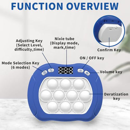 Intoypad Quick Push Pop Game Light Up Fidget Toy for Kids Blue - style: Blue