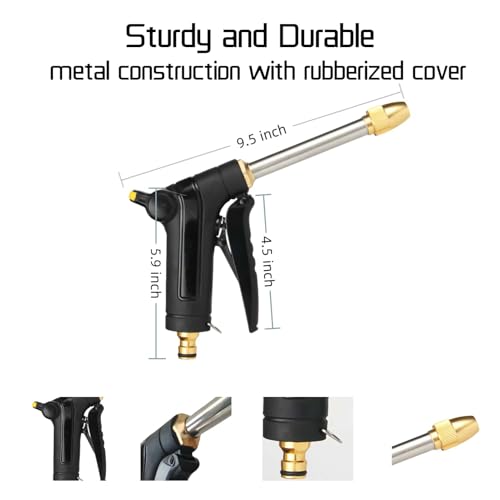 Upgraded Metal Garden Hose Nozzle Heavy Duty - color: Black