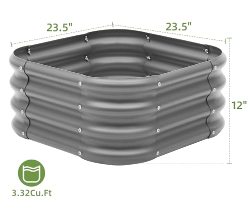 Besebay 2-Pack 2x1ft Galvanized Raised Garden Bed, Outdoor Planter Bed, - color: Dark Grey, size: 2x2x1ft-2Pack