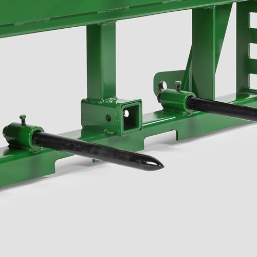 Titan Attachments Economy Series Global Euro Hay Frame Attachment with Hay Spear and Stabilizers Fits John Deere Tractors, Rated 4,000 LB (39" Main Spear + 17.5" Stabilizers) - style: 39" Main Spear + 17.5" Stabilizers