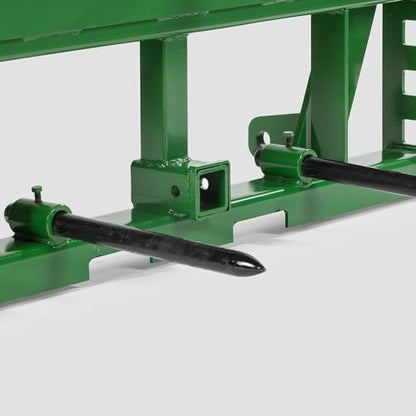 Titan Attachments Economy Series Global Euro Hay Frame Attachment with Hay Spear and Stabilizers Fits John Deere Tractors, Rated 4,000 LB (39" Main Spear + 17.5" Stabilizers) - style: 39" Main Spear + 17.5" Stabilizers