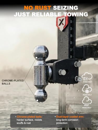 Young Adjustable Trailer Hitch, 2.5 in Receiver, 6 in Drop/Rise - size: 2.5" x 6" Drop