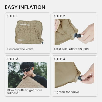 ONETIGRIS Inflatable Seat Cushion, Lightweight Waterproof Seat Pad - color: 1 Pack Brown