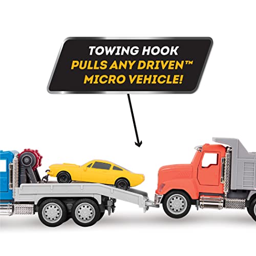 Driven by Battat – 7-Inch Tow Truck Toy with Lights & Sounds, Movable Parts, City Vehicle for Boys & Girls, Durable Design, Realistic Details, 3+ Years Toy for Kids - style: Tow Truck