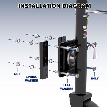 1200lbs Boat Trailer Jack with Wheel,10" Lift, Utility Trailer Jack