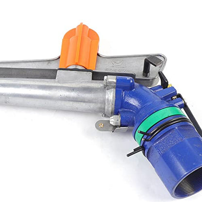 360°Adjustable Irrigation Sprinkler Large-Area Watering Spray Gun Sprinkler Gun Head Irrigation Spray Gun Impact Spray Garden Sprinkler for Farms Orchards Tea Gardens Forestry (2inch Blue) - size: 2inch Blue