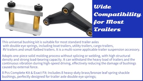 Trailer Leaf Spring Bushing Kit, 9/16" ID Aluminum Replaces 722106, 16PK