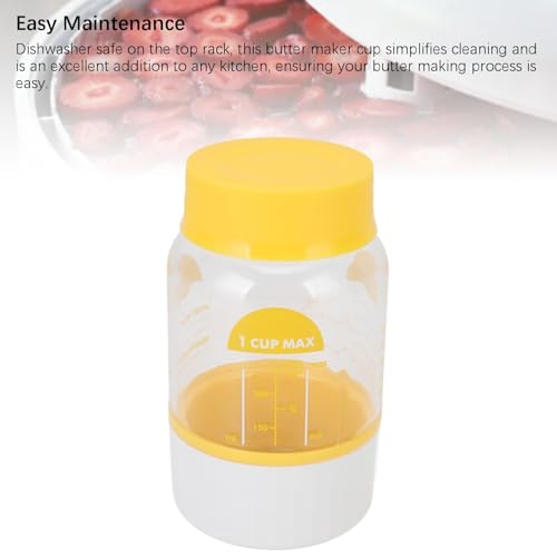 Milk Cream Separator, Manual Fat Separator with Strainer, Plastic Gravy Separator, Kitchen Gadgets Grease Separator, Goat Milk Separator, Butter Maker Cup for Cooking, Baking