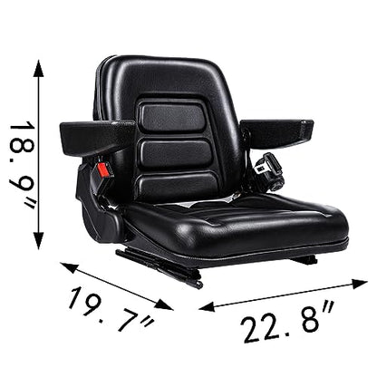 SEATIN Universal Forklift Seat,Tractor Seat with Micro Switch,Armrest and Safety Belt,for Tractor,Mower,Skid Loader,Telehandler,Backhoe,Excavator Dozer