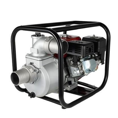 7.5HP Gasoline Water Pump 3 Inch 4-Stroke 196CC High Flow Irrigation Pump Air-Cooled Engine Portable Farm Garden Water Transfer Pump for Heavy Duty Water Movement