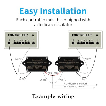 Irrigation Controller Protection Isolator for Multi-Unit Systems, Prevents Interconnection Issues, Compatible with 24 VAC WiFi and Mechanical Sprinkler Systems