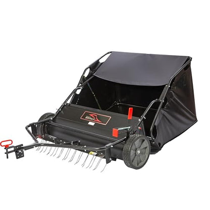 Brinly 42" Tow-Behind Combo Lawn Sweeper with Dethatcher and Hamper Windscreen - size: 42"