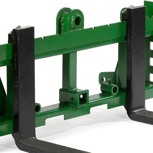 Titan Attachments Economy Series Global Euro Pallet Fork Frame Fits John Deere Tractors, Rated 4,000 LB, Receiver Hitch for Lightweight Towing (Pallet Fork Length: Frame + 42" Blades) - size: Pallet Fork Length: Frame + 42" Blades