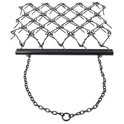 4x4FT Steel Drag Harrow Field Leveling Chain Rake for ATV UTV Tractor Black - size: 4x4ft