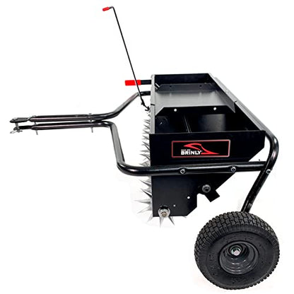 Brinly Tow Behind Combination Aerator Spreader with Weight Tray, 40-Inch, Flat Black - color: Flat Black