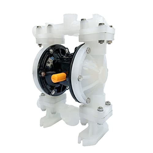 Air Operated Double Diaphragm Pump QBY3-25APP, 1 inch Outlet Inlet 22 GPM Pneumatic Transfer Pump 100 PSI Industrial Pump Pneumatic Double Diaphragm Pump for Chemical Waste Oil - size: QBY3-25APP