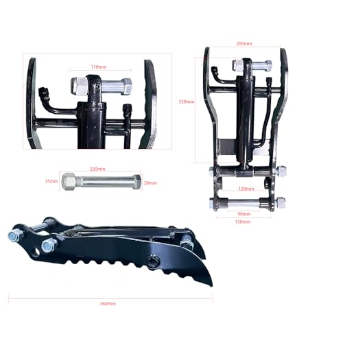 Hydraulic Thumb Claw for 1-3Ton Mini Excavators New Models, Universal Attachment for HT-10 Series, Ideal for Lifting, Scrap & Landscaping