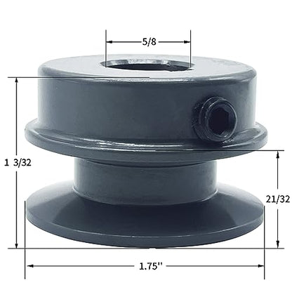 AK17-5/8 V Belt Pulley, 1.75 inch OD, 5/8 Inch Bore,Cast Iron Material, AK Single Groove v Belt Pulleys for "4L" or "A" or "3L" Belts - size: 1.75 inch OD, 5/8 Inch Bore, style: 1 Groove