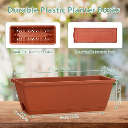 5-Tier Vertical Garden Planter with 7 Plant Boxes & Drainage Trays - color: Brick Red, size: 5-Tier