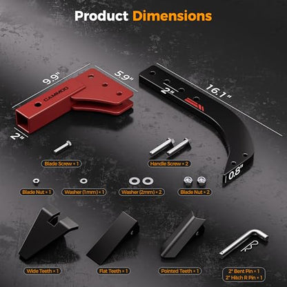 CAMMOO Hitch Mounted Trencher Ripper, 2" Receiver, Red - color: Red