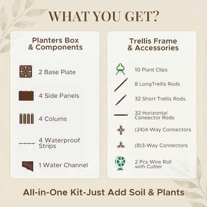 2 Pack 56" Self Watering Tomato Planter with Trellis - Indoor & Outdoor