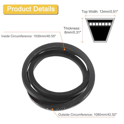 uxcell A40 1/2 Classic Wrapped V-Belt, 43" Outside Circumference, Black - size: A40 1/2
