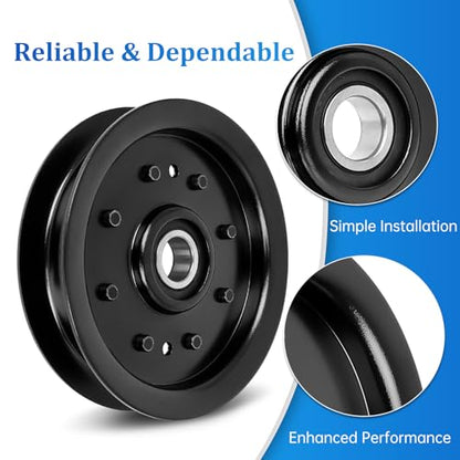 UP2WIN 1-603843 Idler Pulley 132-4718 Compatible with Toro ZX5400 Z5200 Titan ZX4800 TimeCutter, 116-3626 Flat Idler Pulley Compatible with Ex Mark Lazer Z HP Mowers, Replace 132-7543 34-302 - size: 1-603843_1pc