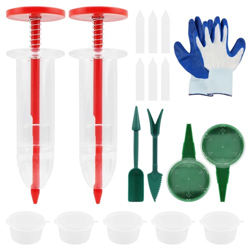 Seed Planter Kit Mini Dispenser Sower Dibber Widger 7pc Set