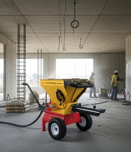 FastMixer Professional Continuous Mixer, 3900 lbs/hr Capacity, Electric 110V, for Concrete, Mortar and Stucco