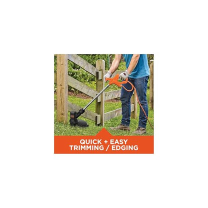 BLACK+DECKER String Trimmer and Weed Wacker, Electric Corded Weed Eater, 13-Inch Cutting Deck, 4 Amp Motor, Lightweight (BEST935)
