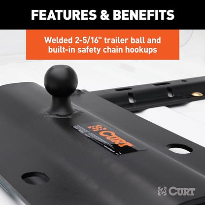 CURT 16055 5th Wheel Rail Gooseneck Hitch, 25,000 lb, 3" Offset
