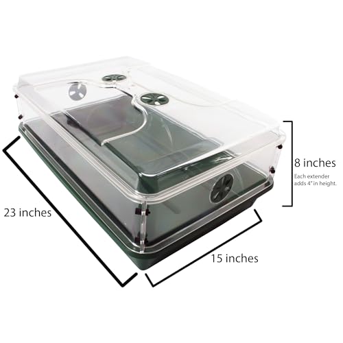 EarlyGrow 93774 Domed Propagator, 1 Height Extender, Green - size: 1 Side Extender with no Clip Set