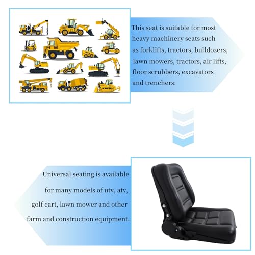WFLNHB Universal Adjustable Folding Forklift Truck Seat Excavators Tractors