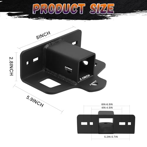 Zero Turn Lawn Mower Hitch with 2" Receiver,Heavy Duty 6mm Thick Hitch - size: Tow Hitch with 2" Receiver