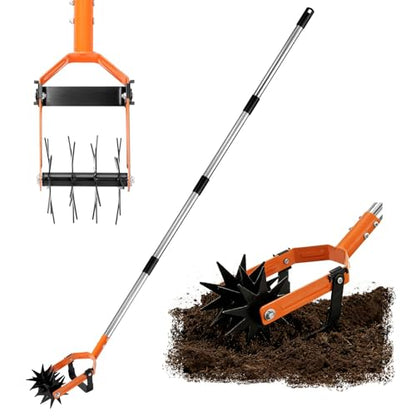 2-in-1 Rotary Cultivator Tiller, 43"-72" Adjustable Handle