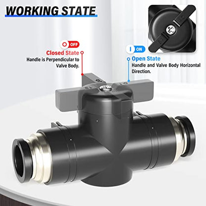 TAILONZ 1/2"OD Push-to-Connect Fitting Ball Control Valve BVU-1/2 1Pcs - size: 1/2"OD/1PCS