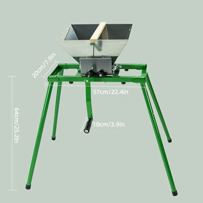 Fruit and Apple Crusher with Stand-7L Manual Juicer Grinder,Portable Fruit Scratter Pulper for Wine and Cider Pressing
