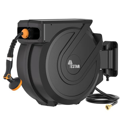 Retractable Garden Hose Reel 1/2 in x100 ft, Wall Mounted Hose Reel - size: 1/2"x100 ft