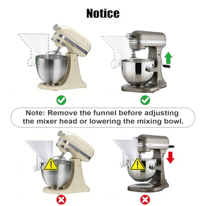 Flour Funnel for Multiple Mixer,Kitchen Aid Accessories and Attachments