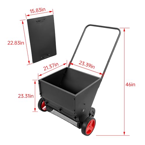 ALMULOO Compost Spreader Lawn Drop Spreader, Topdresser, Garden Tool Cart