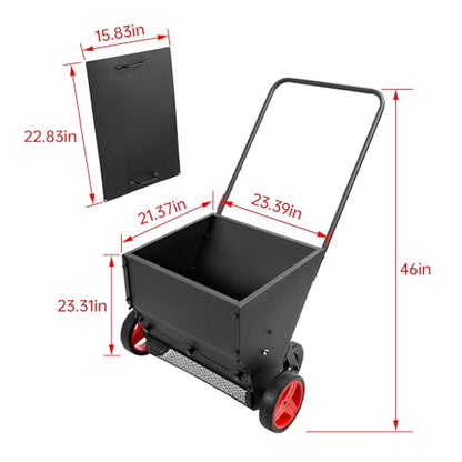 ALMULOO Compost Spreader Lawn Drop Spreader, Topdresser, Garden Tool Cart