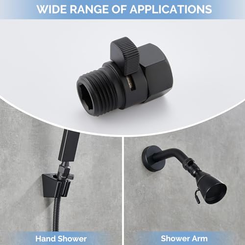 Angle Simple Shower Valve, Water Flow Control Shut Off Valve, Matte Black - color: Matte Black