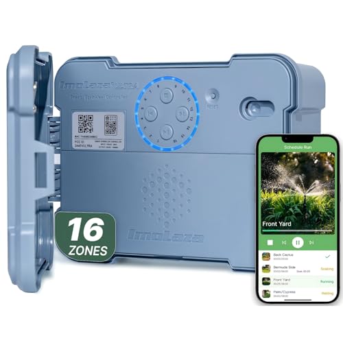 ImoLaza Outdoor Sprinkler Controller, 16-Zone Ultra WiFi Sprinkler Timer - color: Blue-16 Zone
