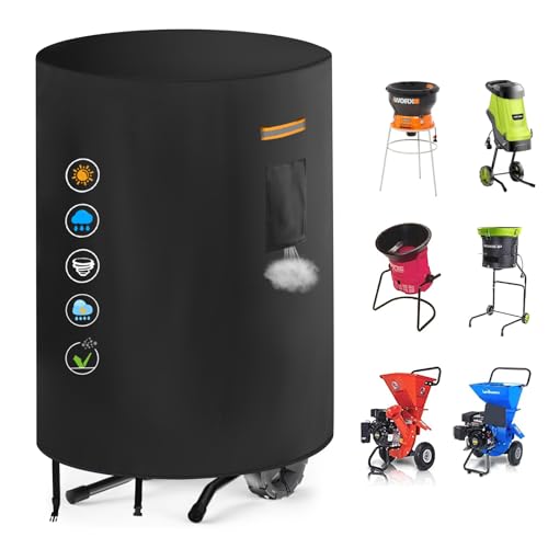 Wood Chipper Cover 33"x45",Heavy Duty 420D Waterproof for Electric Shredder