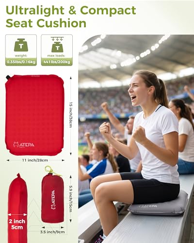 ATEPA Inflatable Seat Cushion - color: 1 Pack - Red