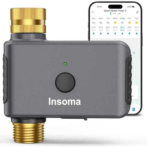 Insoma WiFi Water Timer for Garden Hose, Brass Inlet Outlet - size: 1 Zone-WiFi-V2.0-Brass Value
