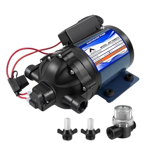 12V RV Water Pump,7GPM 60 PSI Water Diaphragm Pump with 1/2" FNPT,HY-70601T